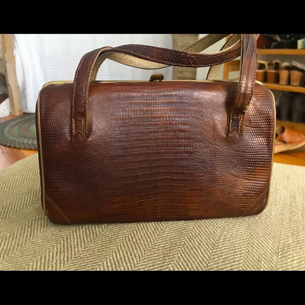 Vintage  alligator crocodile look handbag
